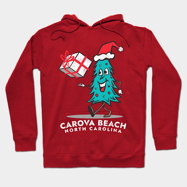 Carova, NC Vacationing Christmas Tree Hoodie by Contentarama